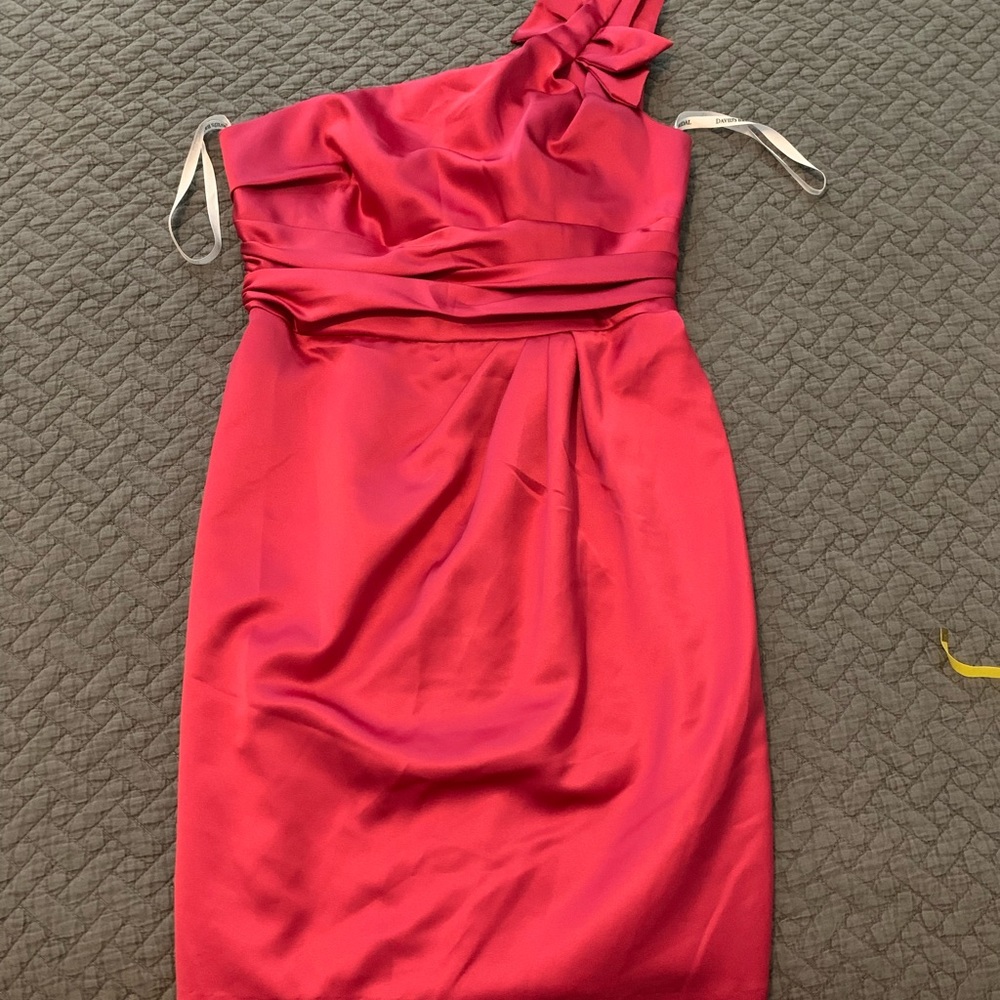 NWT David’s One Shoulder Cocktail Dress